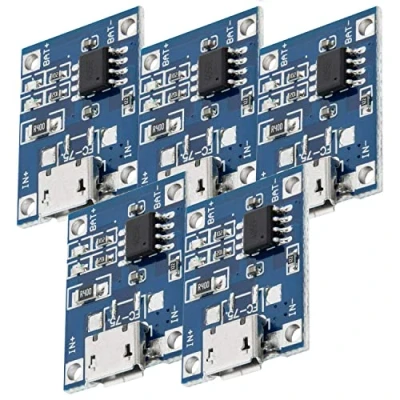 Bild av AZDeivery 5 x TP4056 Micro USB 5V 1A laddningsregulator Litium Li Ion batteriladdare laddningsmodul inklusive e Book