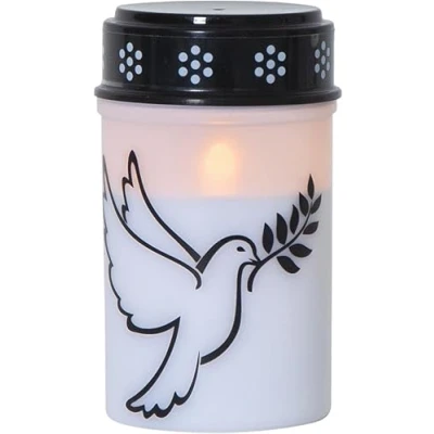 Bild av STAR TRADING LED gravbelysning Dove, vit/svart plast 12,5 cm batteri