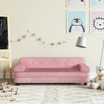 Bild av VidaXl Barnsoffa Rosa 90X53X30 Cm Sammet