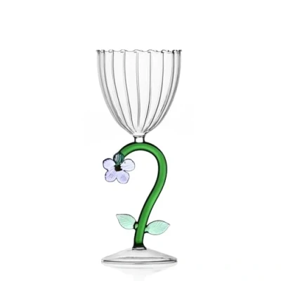 Bild av Ichendorf Milano Glass Optisk Lila Blomma Botanisk Samling 28 cl Borosilikatglas Handgjord