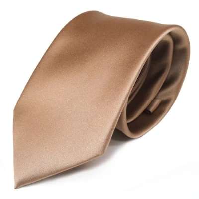 Bild av TigerTie herrslips klassisk 8 cm satinslips i enfärgad design, perfekt för affärsmöten, festliga tillfällen och fritid, Guld, Krawattengröße: ca. Länge 150 cm, Breite