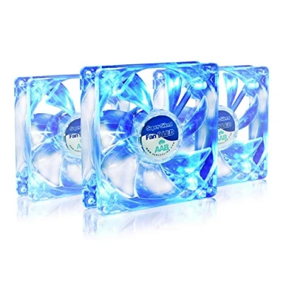 Bild av AABCOOLING Super Silent Fan 9 Blue LED Värdepaket 3 st Tyst och Effektiv 92mm Fläkt med blå 4 Vibrationsdämpare, 12V, PC Kylning, för Fodral, 9cm Fläkt, Högt Luftflöde, CPU kylfläkt
