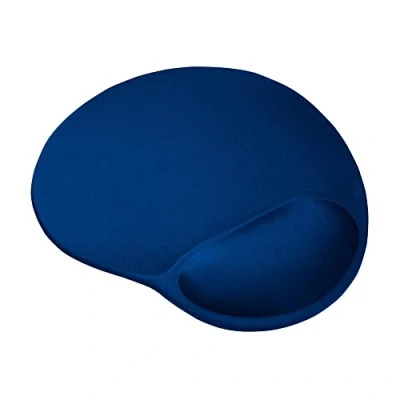 Bild av Trust Bigfoot musmatta med handledsstöd, ergonomisk musmatta, förhindrar handledsbelastning, 236 x 205 mm, mikrofiberyta, gelhandledsstöd, halkfri matta för hemmakontor, dator, bärbar dator blå