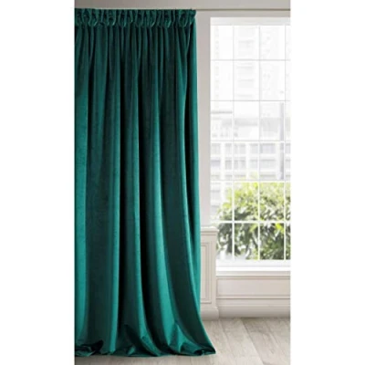 Bild av Eurofirany RIA Mörkläggningsgardin, Ogenomskinlig, Satänggardin med Gardintejp 1st. Extra Lång Gardin, Elegant, Vanlig, Vardagsrum, Sovrum, Densitet 290 g/m², 140x270 cm, Mörk Turkos