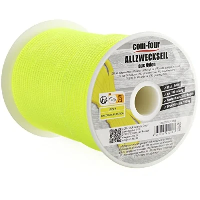 Bild av COM FOUR® Paracord sladd Ø 3mm, 100m rep med 3 kärntrådar för båtar, camping, utomhus nylonrep 192 kg lastkapacitet tältrep, killrep, allsidigt