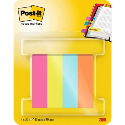 Bild av Post it Notes markörer, poptimistisk färgsamling, 12,7 mm x 44,4 mm, 50 ark/dyna, 4 dynor/förpackning 7100259443