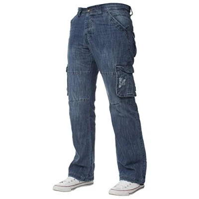 Bild av Ze Enzo herr designer Cargo Combat jeans byxor alla midjestorlekar