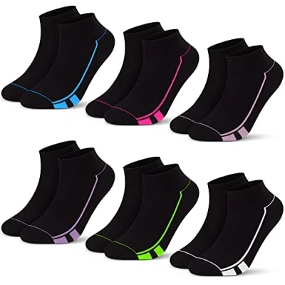 Bild av L&amp;K II 12 par damsneakers strumpor korta sportstrumpor fritidsstrumpor flickor bomull vår sommar 92276, 2158, 39 42 EU