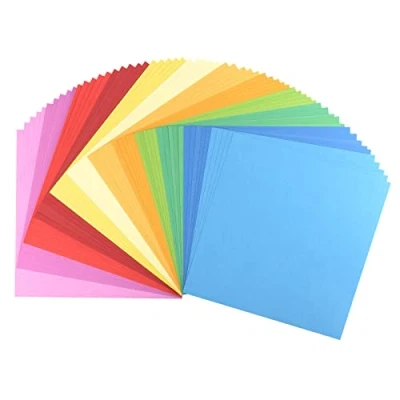 Bild av Vaessen Creative Florence Cardstock papper, färgblandning Basic, 216 gram/m², kvadratisk, 30,5 x cm, 60 stycken, släta, för scrapbooking, korttillverkning, stansning och andra pappershantverk