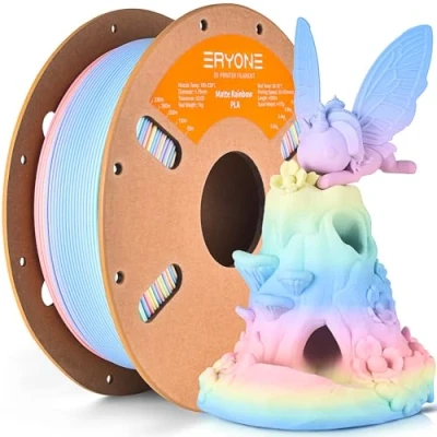 Bild av ERYONE Matta PLA 3D skrivare, filament 1,75 mm, mått +/ 0,03 1 kg spole, matt regnbåge marcron