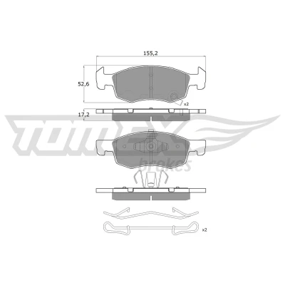 Bild av TOMEX brakes TX 17 92 Jeu de plaquettes frein Essieu avant avec indicateur d&#039;usure OPEL: Corsa E 3/5 portes, VAUXHALL: Mk4