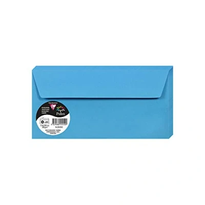Bild av Clairefontaine Ref 555C Pollen, självhäftande kuvert (paket med 20) DL storlek, 120 gsm papper, skrivarkompatibel, syrafri, remsa för enkel tätning intensivt blått
