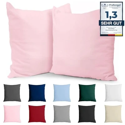 Bild av Dreamzie Kuddfodral 80x80 Renforcé Bomull (Set om 2) Pink Tätt vävd med 57 trådar/cm² Kudde 80 x cm Oeko Tex certifierad