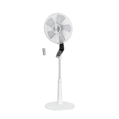 Bild av Rowenta Turbo Silence Extreme stående fläkt, endast 32 dB (A) i tyst nattläge, energibesparande, 14 hastigheter, digital LED skärm, timer, fjärrkontroll, vit, VU5690F0