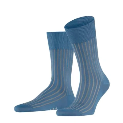 Bild av FALKE herr Shadow M SO bomull mönstrade 1 par strumpor, Blå (Sky Blue 6868) ny miljövänlig, 39 40, 40 EU