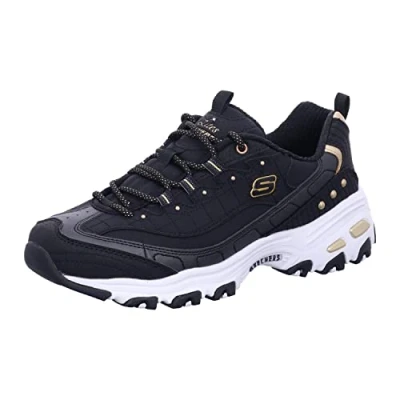 Bild av Skechers 149267 Bkgd träningsskor för kvinnor, Svart Duraleather guldkant, 40.5 EU