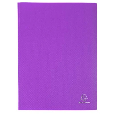 Bild av Exacompta Ref 88426E 1 OPAK dokumentmapp 40 släta, kristallklara fickor 80 vyer för A4 format mått 24 x 32 cm halvstyvt polyprohölje färg lila