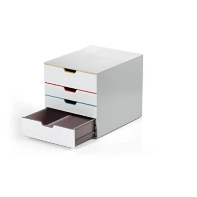 Bild av Durable lådbox A4 (Varicolor Mix) 4 fack, med etiketter för etikettering, flerfärgad, 762427
