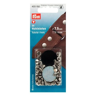 Bild av rörformiga nitar [20 styck Ø 7,5 mm] silver metallic Prym