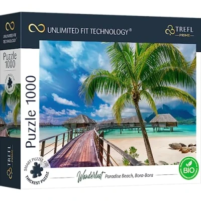 Bild av Trefl Prime UFT Pussel Wanderlust: Paradise Beach, Bora 1000 Bitar, Tjockaste Kartong, BIO, EKO, Semester, Palmer, Kreativ Underhållning För Vuxna Och Barn Över 12 År