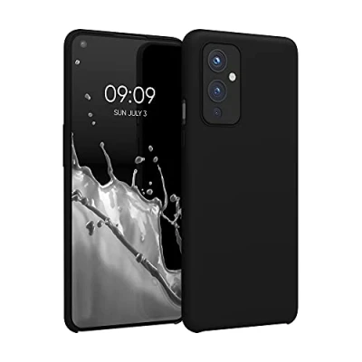 Bild av kwmobile fodral kompatibelt med OnePlus 9 (EU/NA version) silikon mobiltelefonfodral mjuk yta trådlös laddning svart