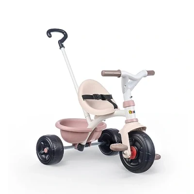 Bild av Smoby 7600740335 Trehjuling Be Fun Rosa med Säkerhetsbälte, Justerbart Säte, Rattlås, Från 15 månader