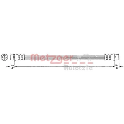 Bild av METZGER 4110364 Flexible De Frein 255 VOLKSWAGEN: Transporter 5, Multivan 5 (7HM, Bus