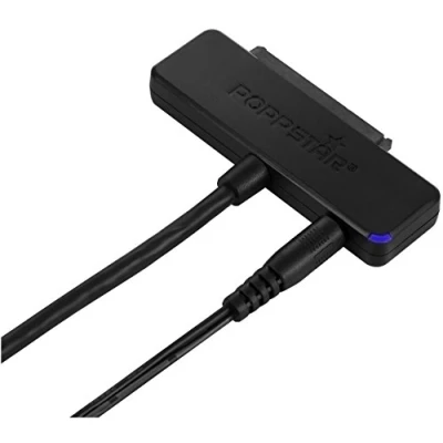 Bild av Poppstar hårddiskadapter med strömförsörjningsenhet (USB 3.1 gen 1 typ A) SATA USB kabel för externa hårddiskar (SSD, HDD, 2,5, och 3,5 tum) PC, Laptop, UASP support, upp till 10Gb/s, Kabellängd m