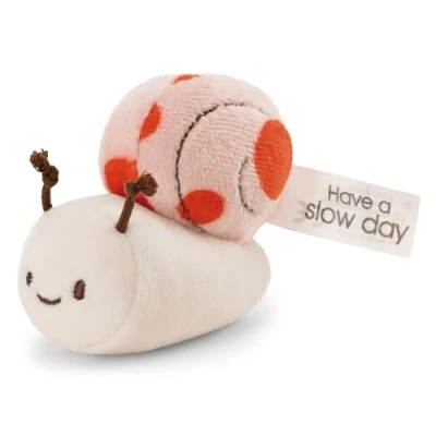 Bild av Gosedjurssnigel 12cm med budskap &quot; Have a slow day&quot; korall Mjuk plysch, söt att gosa och leka med, för barn vuxna, en fantastisk presentidé 61640