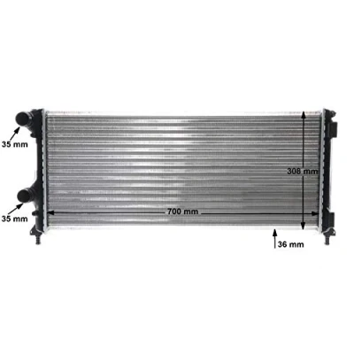 Bild av MAHLE ORIGINAL CR 1448 000S radiateur du moteur pour véhicules sans système de climatisation 700 306 38 Grille soudée FIAT: Doblo I Break