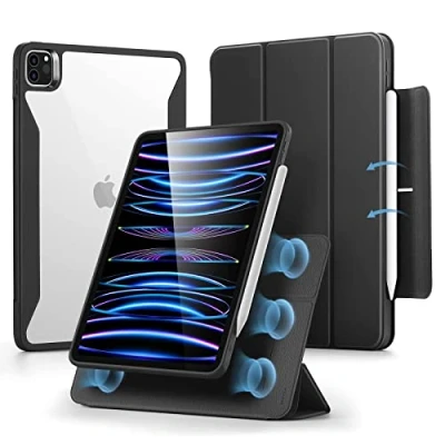 Bild av ESR Hybridfodral, kompatibelt med iPad Pro 11 tums fodral (2022/2021), pennhållare, avtagbart magnetiskt skydd, vertikalt stativ, Rebound 360 serien, svart