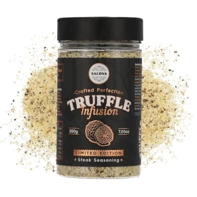 Bild av Premium Truffle Steak &amp; BBQ Rub Limited Edition Gourmet Seasoning Infused with Truffles for Luxurious Flavour Unique Blend of Spices Large Jar (200g)