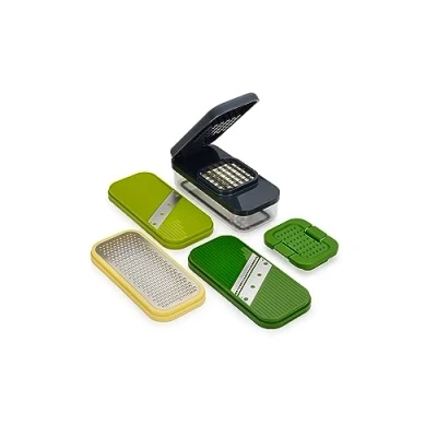 Bild av Joseph Multi Prep Kompakt 4 i 1 multifunktionell set, köks Grönsakshackare och grönsakskubmaskin, ostrivjärn, Mandoline grönsaksskärare, mat Julienne skärare med behållare
