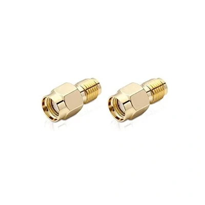 Bild av conecto SMA adapter, koppling, RP kontakt utan stift till uttag stift, adapter för anslutning av kontakter, guldpläterad, uppsättning 2