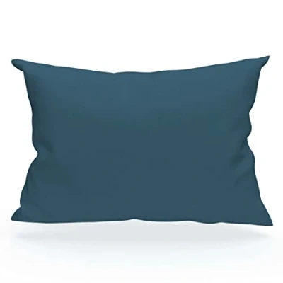 Bild av Taie d&#039;oreiller en coton 57 fils 50x70 cm UNI bleu canard, par Soleil d&#039;ocre