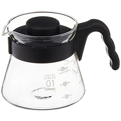 Bild av HARIO VCS 01B CD Cafetière Kaffeservis V60 01 450 ml, Glas, Svart