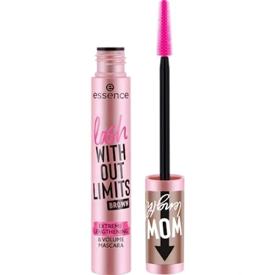 Bild av essence lash WITHOUT LIMITS BROWN extrem längd &amp; volym mascara, nr 02, brun, långvarig, volymgivande, vegansk, utan mikroplastiska partiklar, nanopartiklar fri, parfym, 1 pack (13 ml)