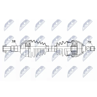 Bild av NTY NPW PL 081 Arbre de transmission Essieu avant gauche 619 boîte vitesses manuelle OPEL: Vectra C CC, Signum Berline