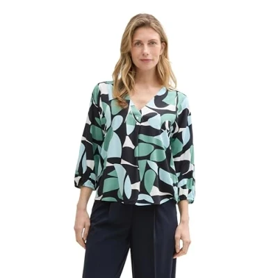 Bild av TOM Tailor MIT Muster Blus, Storlek: 42, Green dots and shapes design