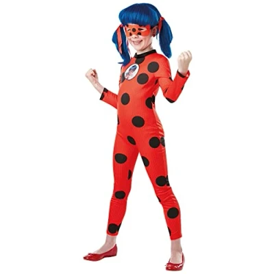 Bild av Rubie&#039;s Officiell Miraculous Ladybug Deluxe barndräkt och ögonmask, superhjälte, barnstorlek ålder 9 10
