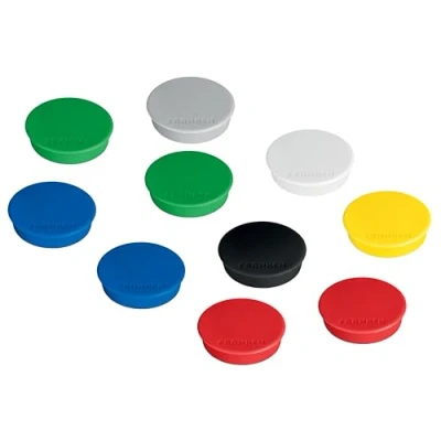 Bild av FRANKEN magneter runda, 10 stycken, högkvalitativa självhäftande för kontor, hushåll, verkstad, perfekt whiteboards, kylskåp, plantavlor eller montrar, 38 mm, färgglada, HM38 99