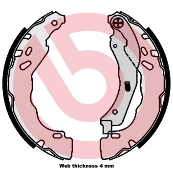 Bild av BREMBO S 61 544 Mâchoires De frein 203 39 avec levier à main CITROËN: C3 II, C4 II Cactus, DS3 3 portes, PEUGEOT: 208 I 3/5 301 Berline