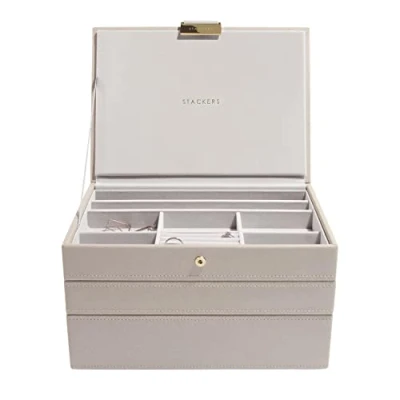 Bild av Stackers Taupe klassisk medium smyckeskrin, set med 3