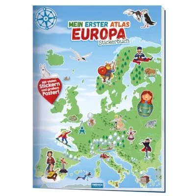 Bild av Trötsch Stickerbuch Mein erster Atlas Europa: Beschäftigungbuch Lernbuch