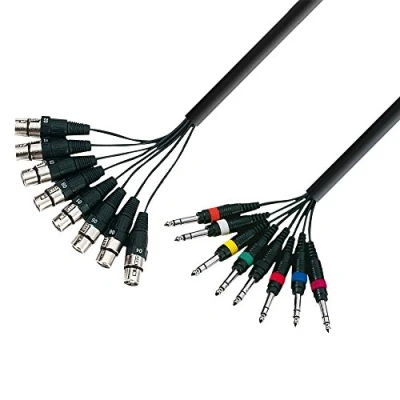 Bild av Adam Hall 3 stjärnserie 5 m 8 x XLR hona till 6,3 mm uttag stereo multicore kabel