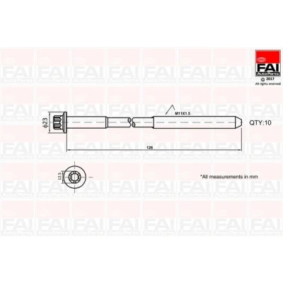 Bild av FAI AutoParts B1139 Jeu De Vis Culasse Torx extérieur 10 RENAULT: Kangoo I Express, II MEGANE 2 Kombi, DACIA: Logan MCV