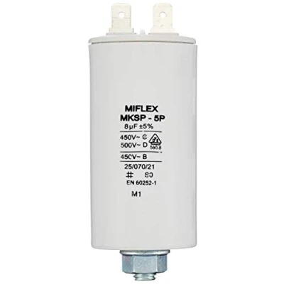 Bild av Startkondensator motorkondensator 8 µF 450 V 35 x 65 mm kontakt M8; Miflex; 8uF