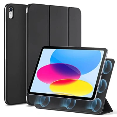 Bild av ESR iPad 10 Generation skal 2022 magnetiskt, fodral, praktiskt magnetfäste, tvåvägs trifoldsstativ, lättviktsskydd, automatisk vila/väckning, svart