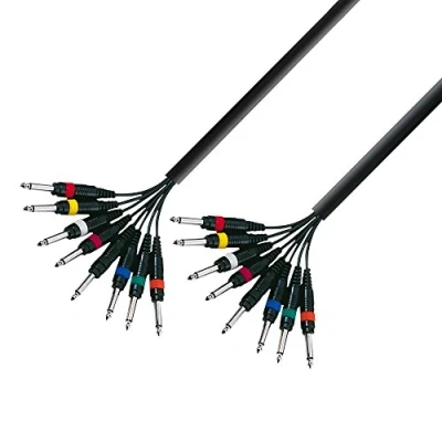 Bild av Adam Hall 3 Star Series 5 m 8 x 6,3 mm Jack Mono till Multicore kabel
