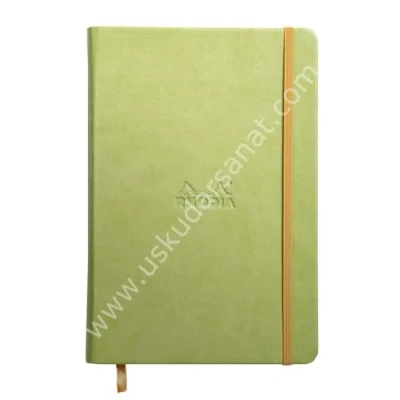 Bild av Rhodia 118746C Rhodiarama Book (DIN A5, 14,8 x 21 cm anteckningsbok med elastiskt band, linjerad, 96 ark) 1 st anisgrön